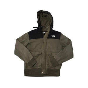 The North Face Men’s M Olive Green Hooded Fleece Jacket Gorpcore Outdoor Worn